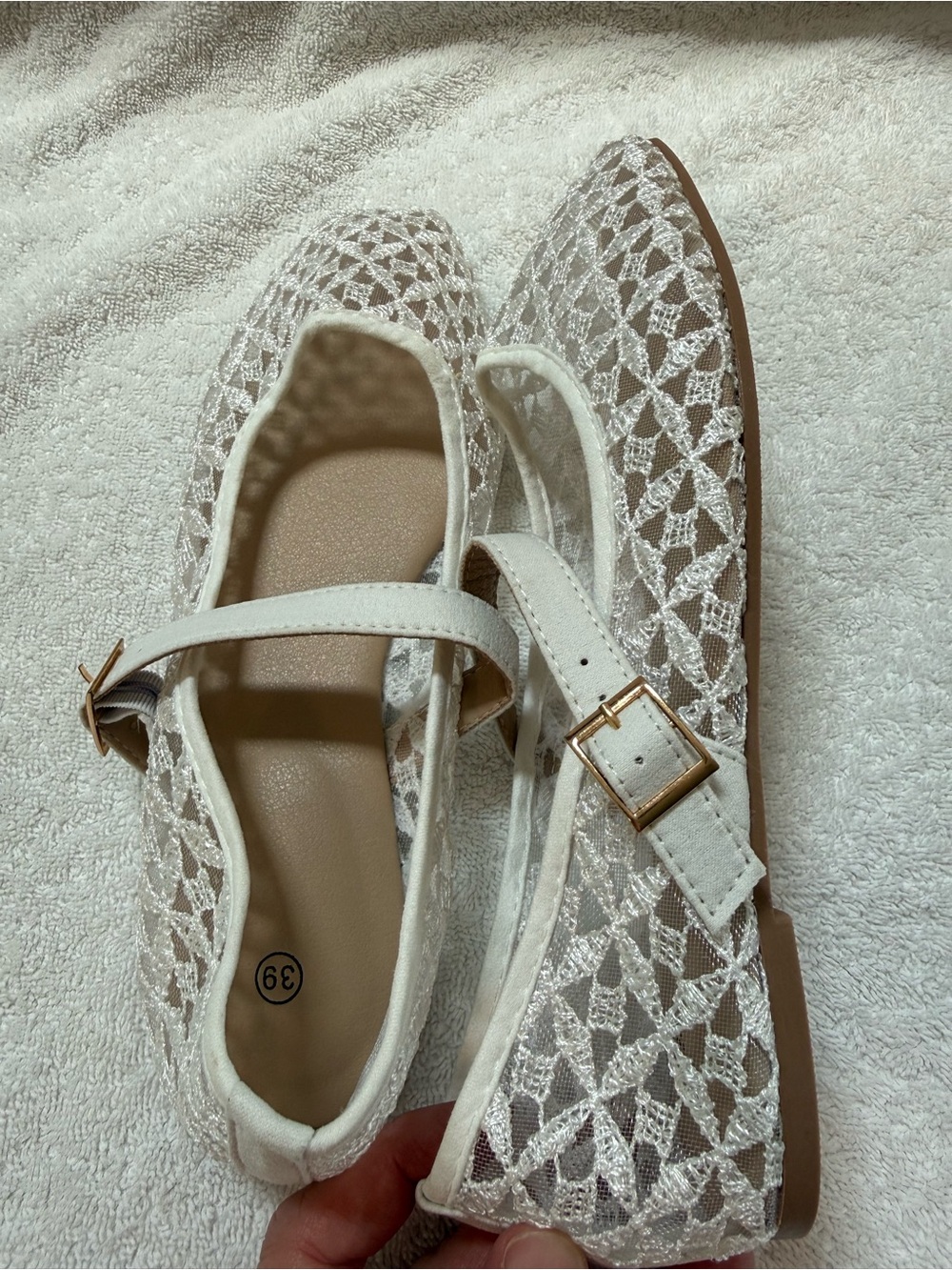 Lace Mary Jane Flats in White — Lightweight Women's Ballet Flats Bundle Savings! - Picture 3 of 9